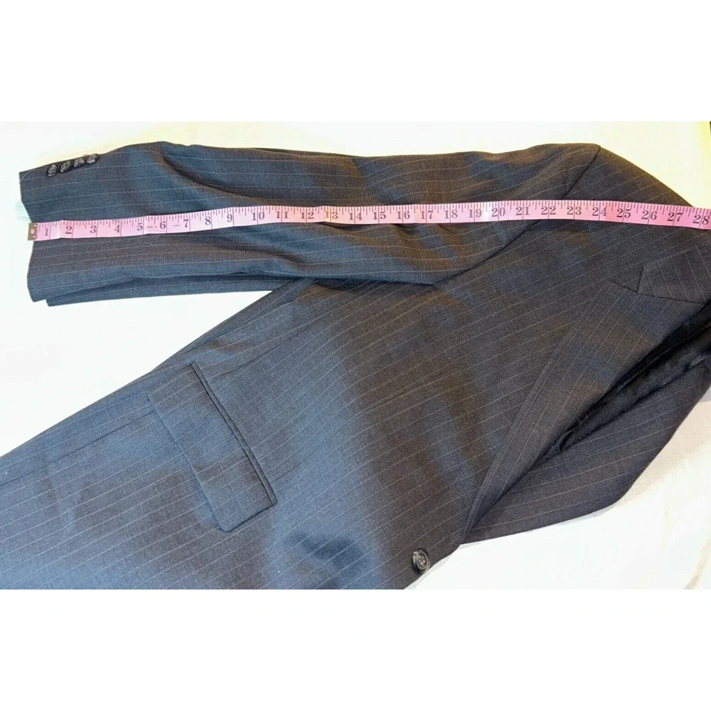 Lauren Ralph‎ Lauren Wool Blazer 42R Gray Pinstripe Sport Coat Mens